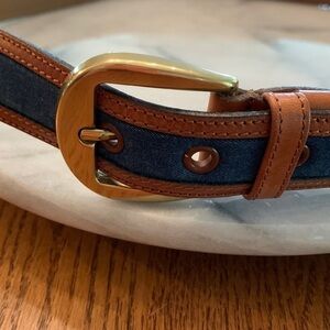 Bullock and Jones belt solid brass buckle size 36 quiet luxury accessory item